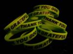 " Light bright Green " Thank You God I Am Grateful bracelets sold 2 per pkg_image